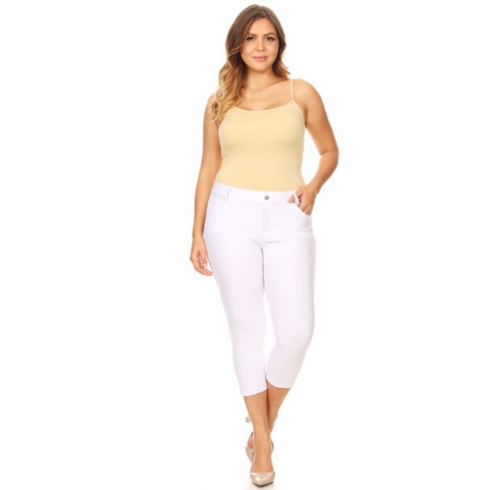 Women's Jeggings Pants Capri Stretchy Skinny PLUS - Picture 4 of 7